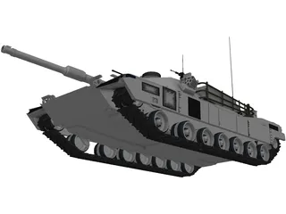 M1A2 Abrams Battle Tank 3D Model