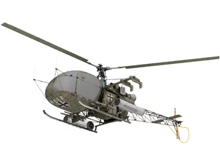 Aerospatiale SA 313B Alouette II 3D Model