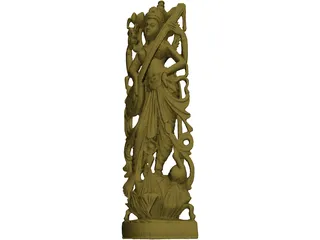 Hindu Lakshmi Statue 3D Model