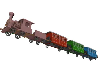 Ancient Train 3D Model