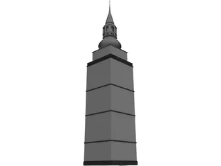 Nizna City Tower of Church 3D Model