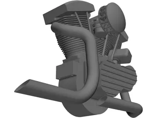 Harley Davidson Engine 3D Model