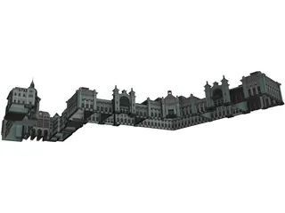 Russian Train Station in Moscow 3D Model