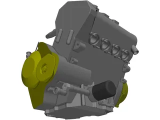 Honda CBR-600RR Engine (2005) 3D Model