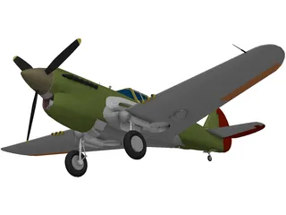 Curtiss P-40E 3D Model