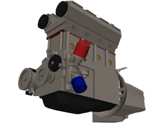 V8 Engine 3D Model