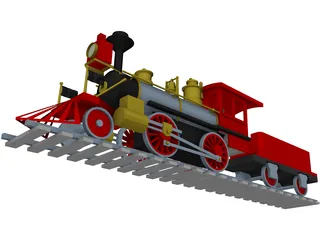 Toy Steam Locomotive with Tender 3D Model