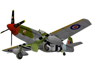 North American P-51 Mustang 3D Model