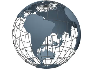Globe Map 3D Model