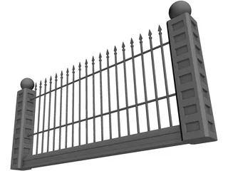 Spiked Wall 3D Model