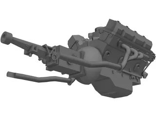 Ford Mustang Engine 3D Model