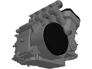 Kawasaki Engine and Sump 3D Model