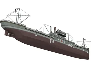 Japanese Merchant Ship 3D Model
