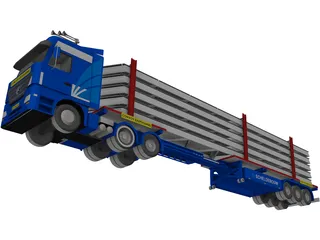 Mercedes-Benz Convoy Exeptionnel 3D Model