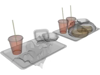 Fast Food Meals 3D Model