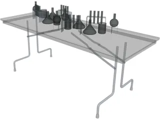 School Lab Table 3D Model