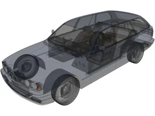 BMW 5-Series E34 Touring (1991) 3D Model