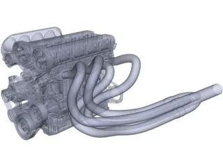 4-Cylinder 2L Engine 3D Model