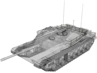 M1A2 Abrams Battle Tank 3D Model
