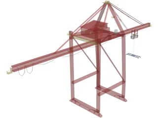Shipping Port Crane Small 3D Model