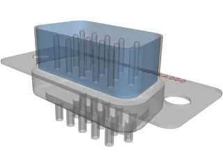 D-Sub 9 Connector 3D Model