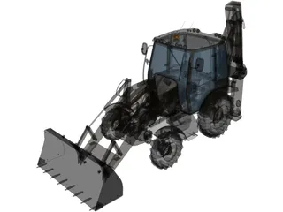 Backhoe Loader 3D Model