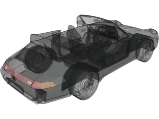 Porsche 911 Carrera Cabrio (1994) 3D Model