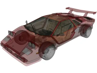 Lamborghini Countach 5000 QV (1985) 3D Model