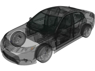 Saab 9-3 Sport Sedan (2008) 3D Model