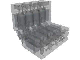 V8 Engine 3D Model