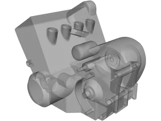 Honda Motorcycle 600cc Engine 3D Model