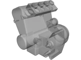 Suzuki Hayabusa Engine 3D Model