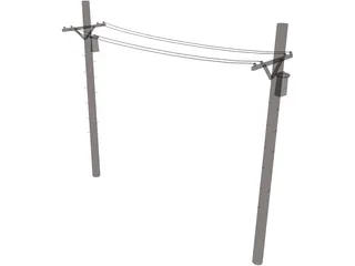 Telephone Pole 3D Model