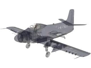 Douglas A2D-1 Skyshark 3D Model