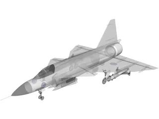 Saab 35 Draken 3D Model