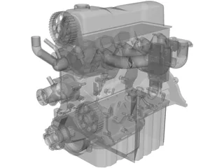 Ford 2.3 Engine 3D Model