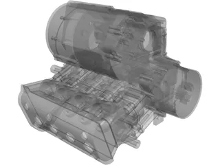 Yamaha R6 Engine (2003) 3D Model