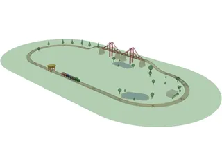 Wooden Toy Train 3D Model