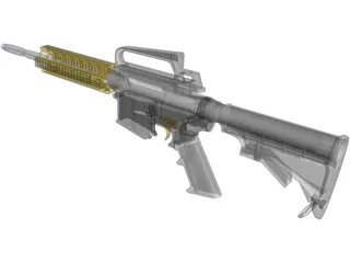 AR-15 Rifle 3D Model