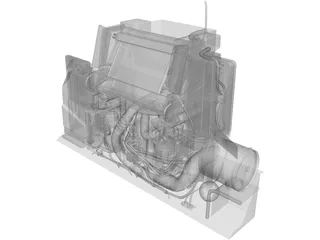 Durmax Turbo Diesel 6.6 Engine 3D Model