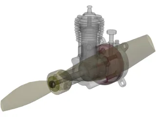 Airplane Model Engine 3D Model