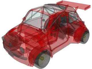 Fiat Lancia 500 RS4 Rally Car 3D Model
