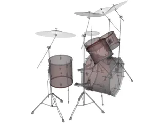Pearl Drum Kit 3D Model