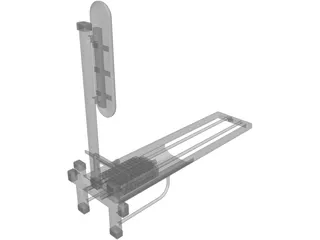 Cable Seated Low Row 3D Model