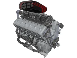 V12 Engine 3D Model