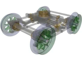 Bogie L&N 10 Wheel 3D Model