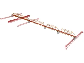 Swing Span Truss Bridge 3D Model